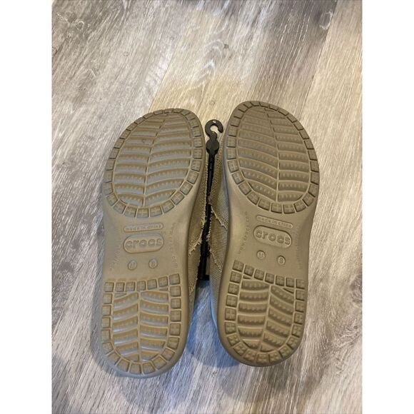 Crocs Men's Santa Cruz Canvas Loafer Slip On Shoes Khaki/Khaki Size 8 - Picture 5 of 7